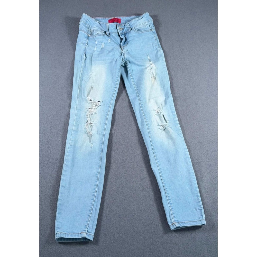WAX JEAN Butt I Love You Skinny Jeans Light Wash Denim Womens Size 3